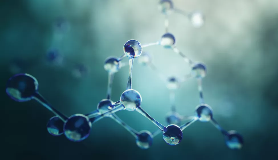 A close up of water molecules